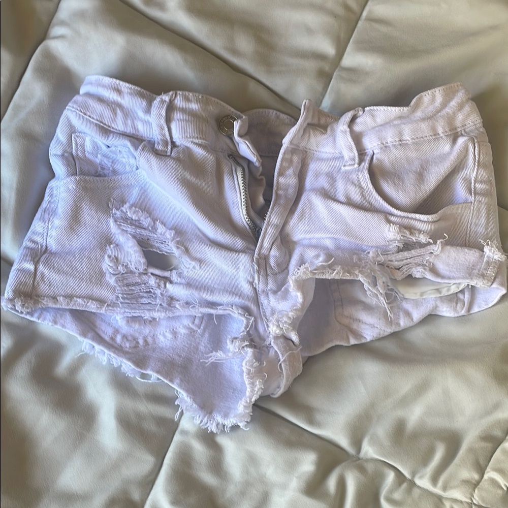 SHEIN White Jean Shorts Low-Waisted